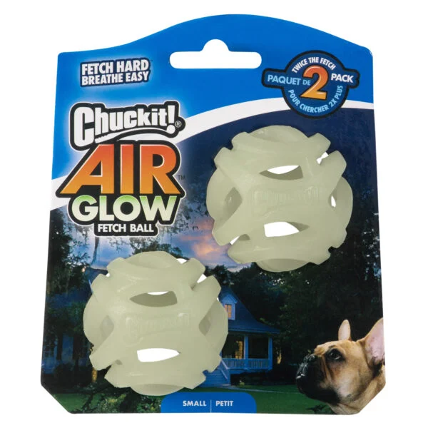 Svítící míček pro psy S, plovoucí, 4,5 cm, 2 ks – Chuckit! Air Glow Fetch Ball