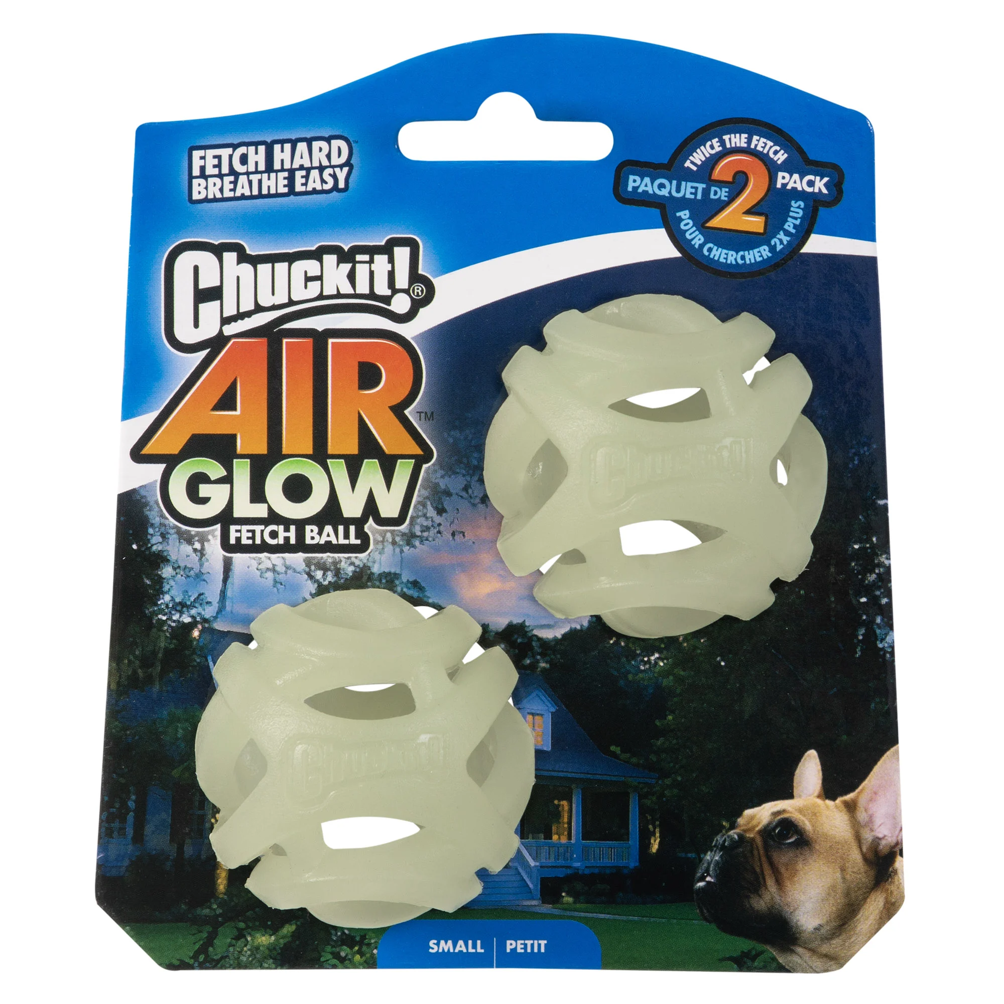 Svítící míček pro psy S, plovoucí, 4,5 cm, 2 ks – Chuckit! Air Glow Fetch Ball - Obrázek 1