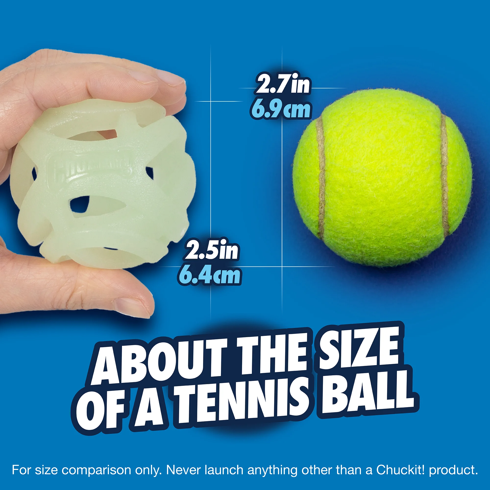 Svítící míček pro psy M, plovoucí, 6 cm – Chuckit! Air Glow Fetch Ball - Obrázek 6