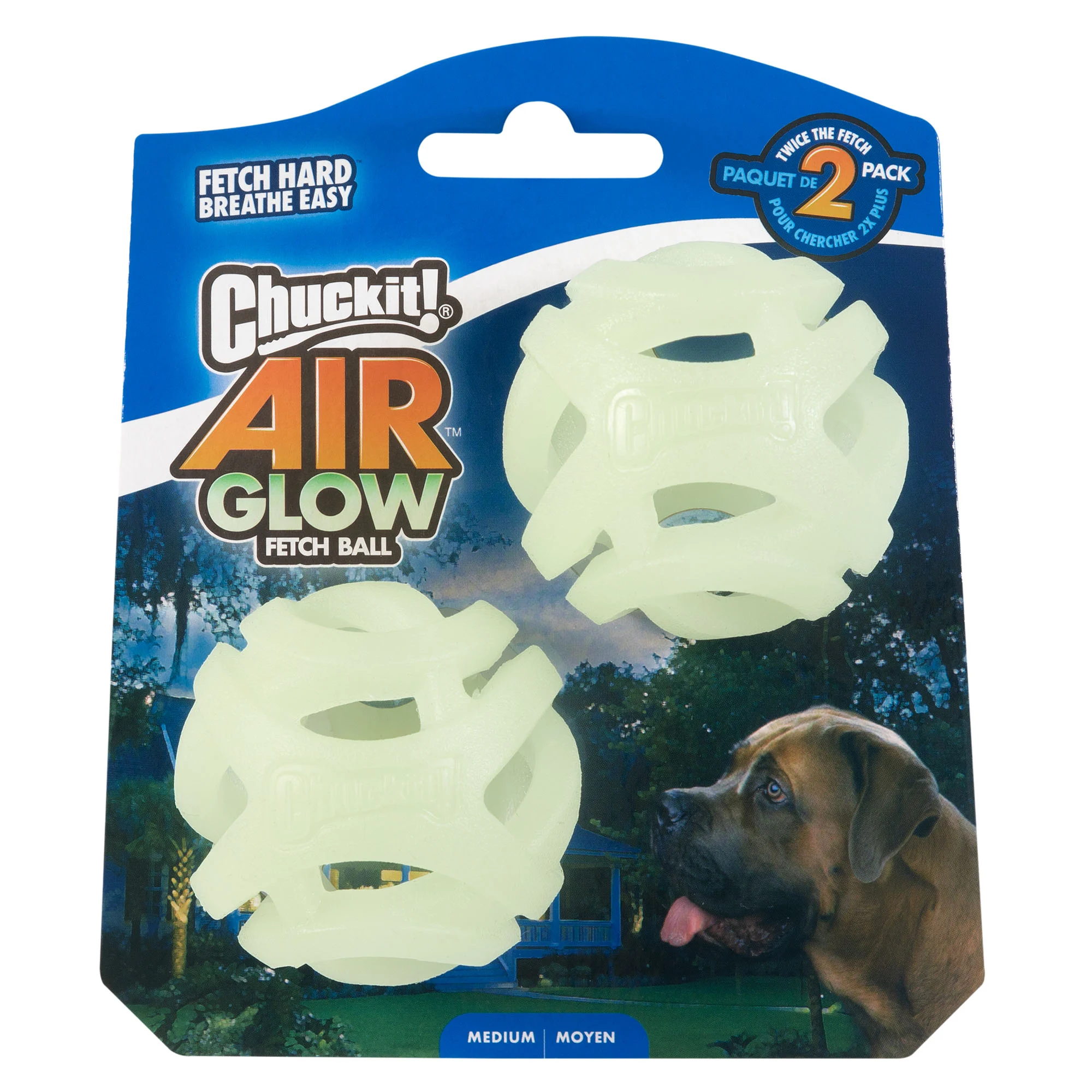 Svítící míček pro psy M, plovoucí, 6 cm, 2 kusy – Chuckit! Air Glow Fetch Ball - Obrázek 1