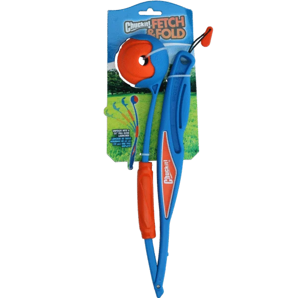 Skládací házeč míčků s gumovým míčkem, rozložený 63 cm – Chuckit! Fetch & Fold Launcher Original