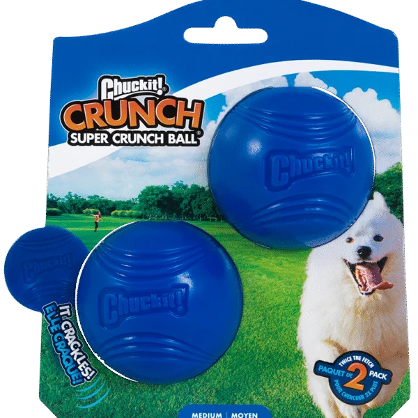 Psí míček s praskavým zvukem M, ø 6 cm, 2 ks – Chuckit! Super Crunch Ball