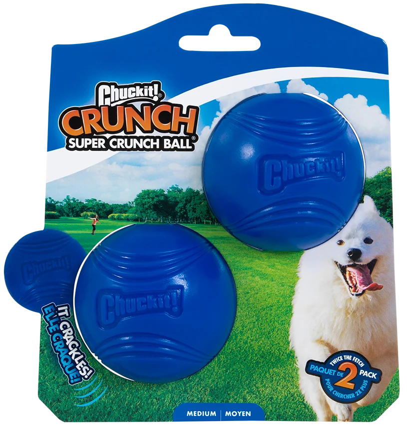 CHUC50788.png Psí míček s praskavým zvukem M, ø 6 cm, 2 ks – Chuckit! Super Crunch Ball - Obrázek 1