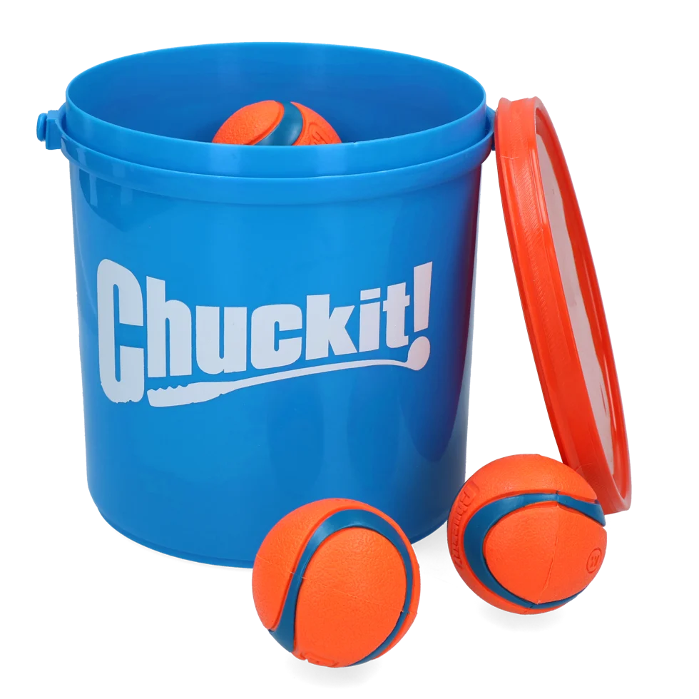 Sada míčků pro psy s kbelíkem a odtokovými otvory, 8 míčků M – Chuckit! Bucket - Obrázek 2