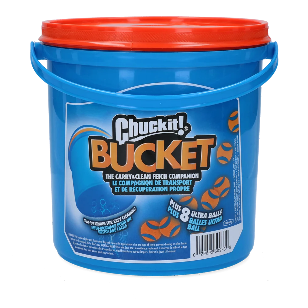 Sada míčků pro psy s kbelíkem a odtokovými otvory, 8 míčků M – Chuckit! Bucket - Obrázek 1