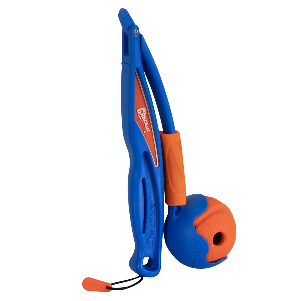Skládací házeč míčků s gumovým míčkem, po rozložení 46 cm – Chuckit! Fetch & Fold Launcher Mini - Obrázek 2