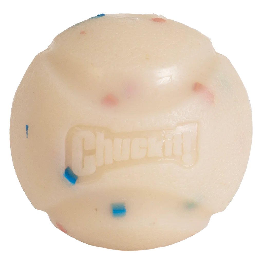 Psí míček s vůní vanilky, M 6 cm – Chuckit! Birthday Fetch Ball - Obrázek 3