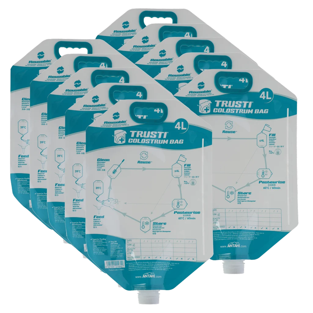 Vak na mlezivo pro telata, opakovaně použitelný, 4 l, 10 kusů – Antahi Trusti Colostrum Bag - Obrázek 1