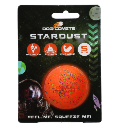 Gumový míček pro psy, oranžový, S, 5 cm – Dog Comets Stardust