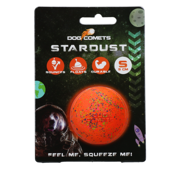 Gumový míček pro psy, oranžový, S, 5 cm – Dog Comets Stardust