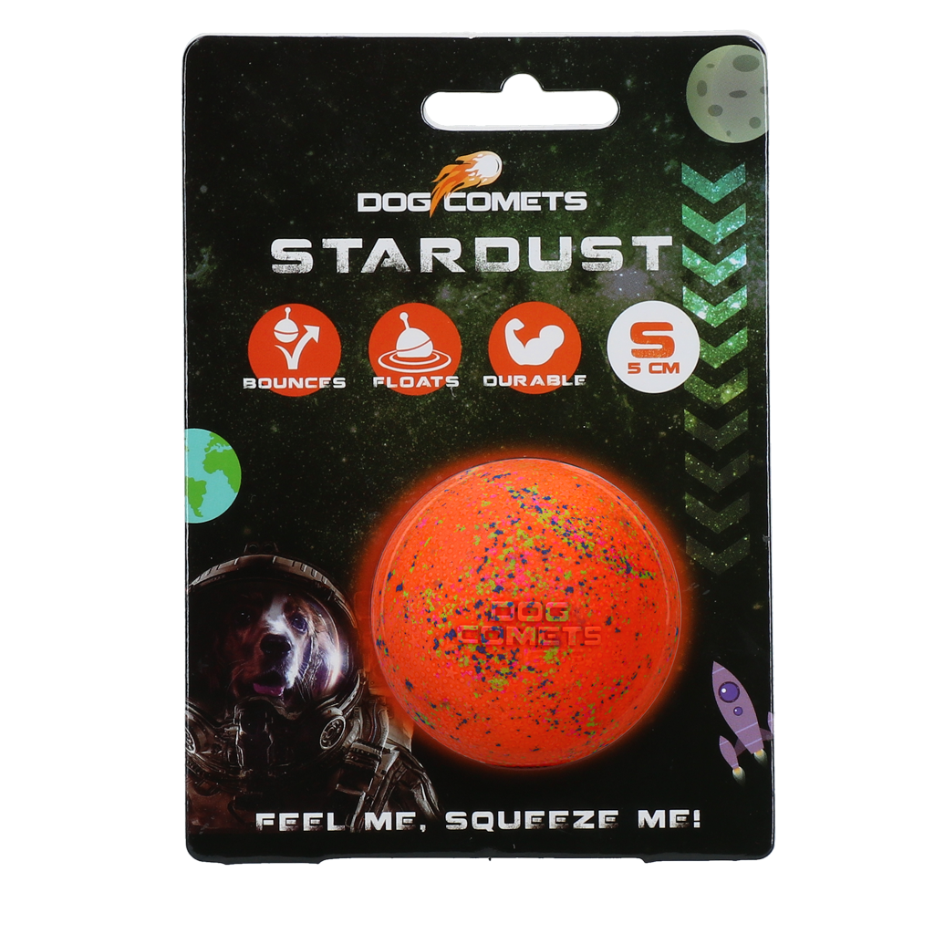 Hondenbal van Rubber, Oranje S, 5 cm – Dog Comets Stardust Gumový míček pro psy, oranžový, S, 5 cm – Dog Comets Stardust