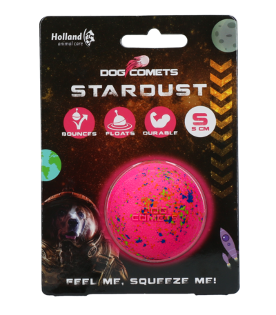 Gumový míček pro psy, růžový, S, 5 cm – Dog Comets Stardust