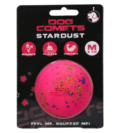 Gumový míček pro psy, růžový M, 6 cm – Dog Comets Stardust