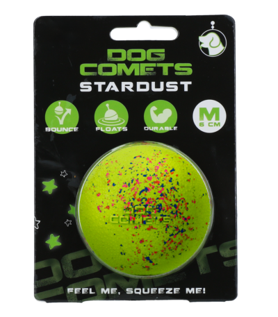 Gumový míček pro psy M, 6 cm, zelený – Dog Comets Stardust