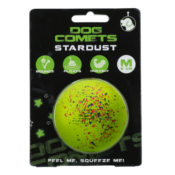 Gumový míček pro psy M, 6 cm, zelený – Dog Comets Stardust