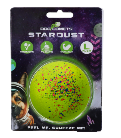 Gumový míček pro psy L, 7,5 cm, zelený – Dog Comets Stardust