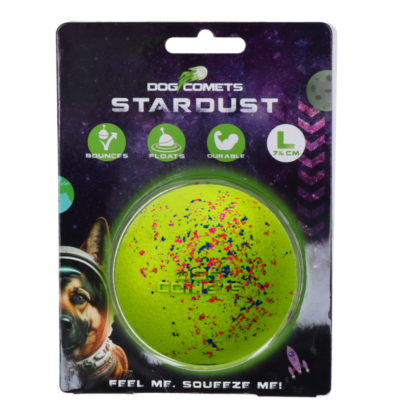 Gumový míček pro psy L, 7,5 cm, zelený – Dog Comets Stardust