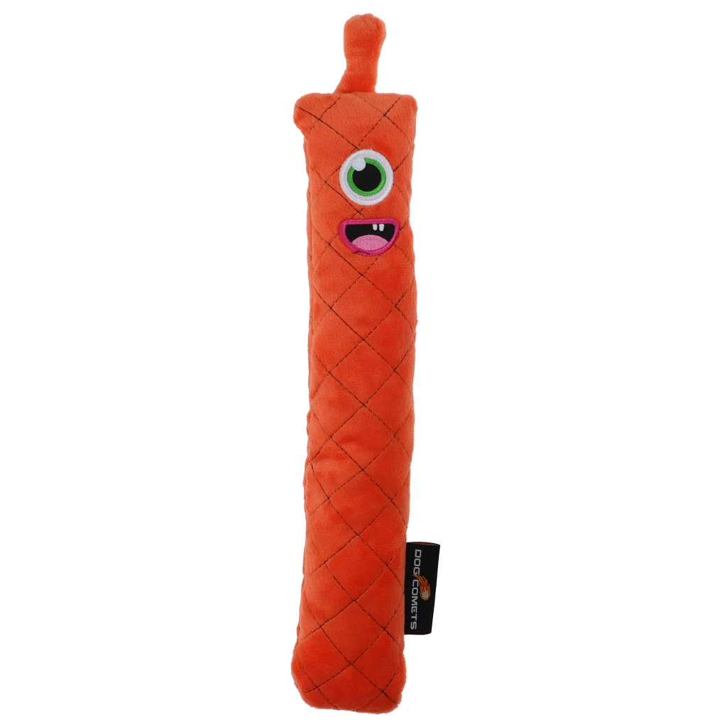 Plyšová házecí hračka pro psy s pískátkem, oranžová L, 32 cm – Dog Comets Invaders - Obrázek 2