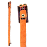 Velký plyšový pes s 3 pískátky, oranžový, 150 cm – Dog Comets Invaders XXL
