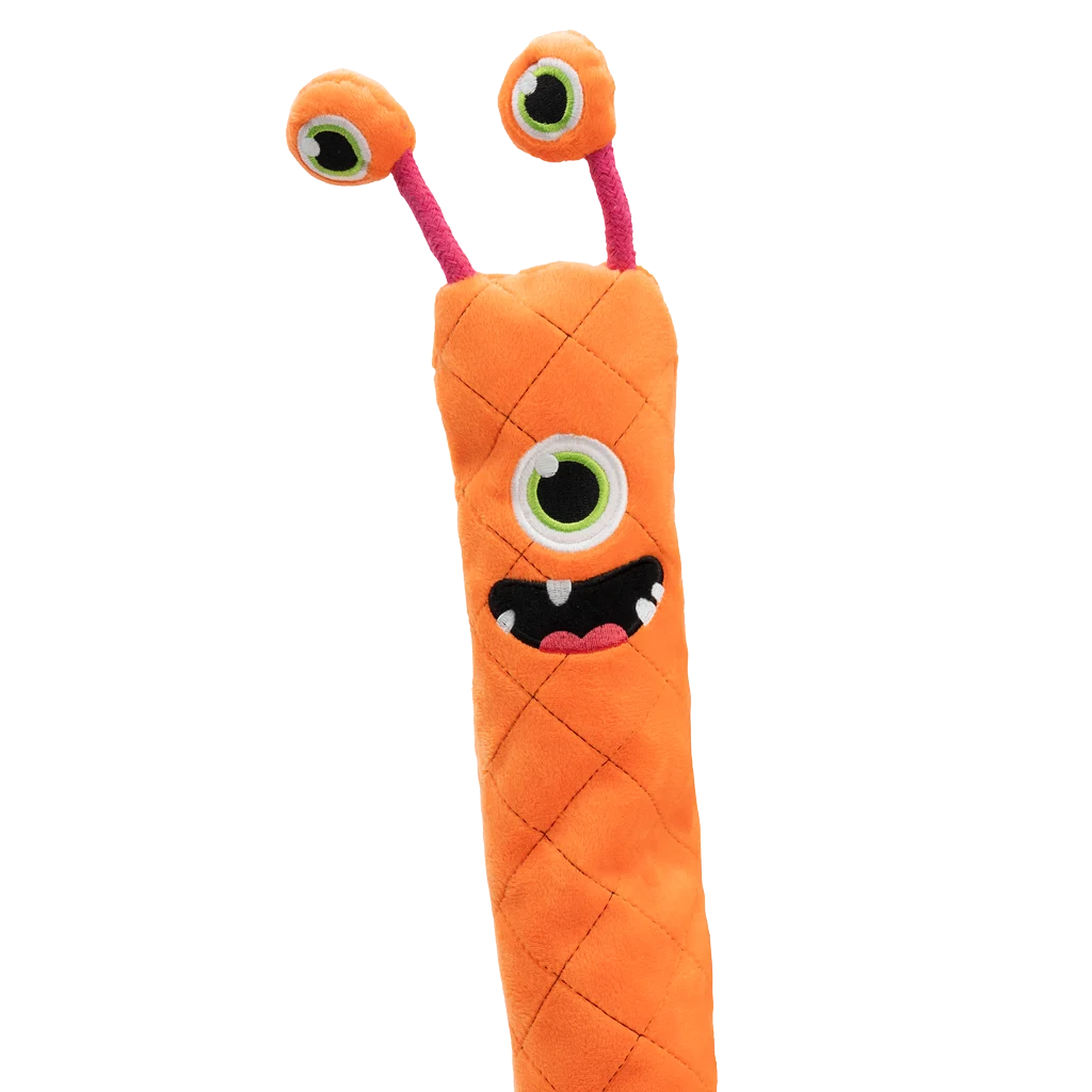 Velký plyšový pes s 3 pískátky, oranžový, 150 cm – Dog Comets Invaders XXL - Obrázek 4