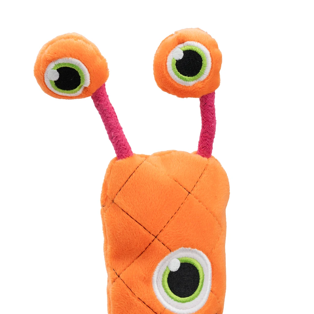 Velký plyšový pes s 3 pískátky, oranžový, 150 cm – Dog Comets Invaders XXL - Obrázek 6