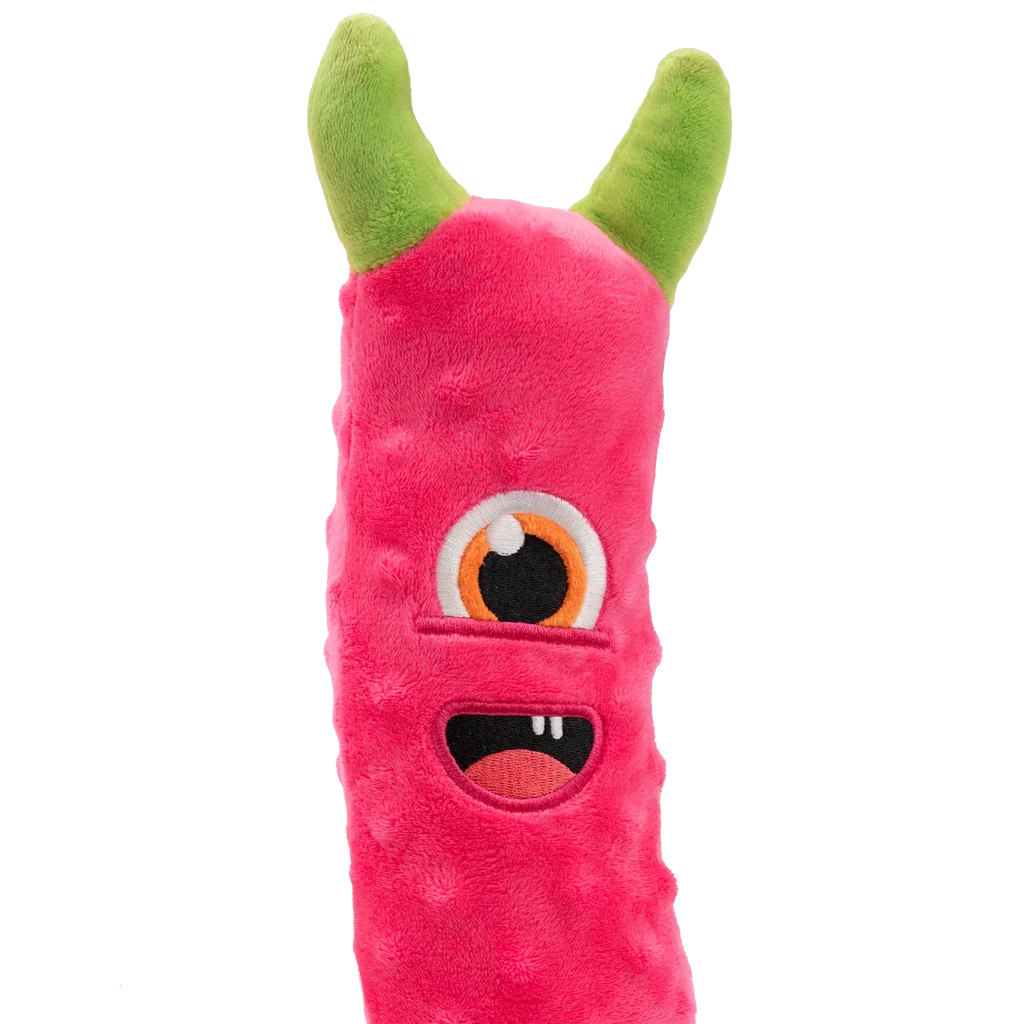 Velký plyšový pes pro psy se 3 pískátky, růžový, 150 cm – Dog Comets Invaders XXL - Obrázek 3
