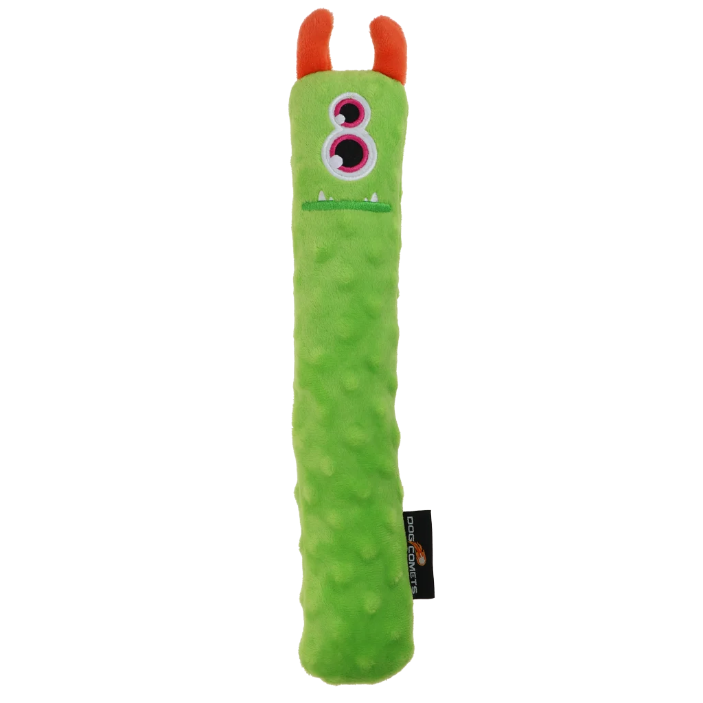 Plyšová aportovací tyč pro psy s pískátkem, zelená L, 32 cm – Dog Comets Invaders - Obrázek 2