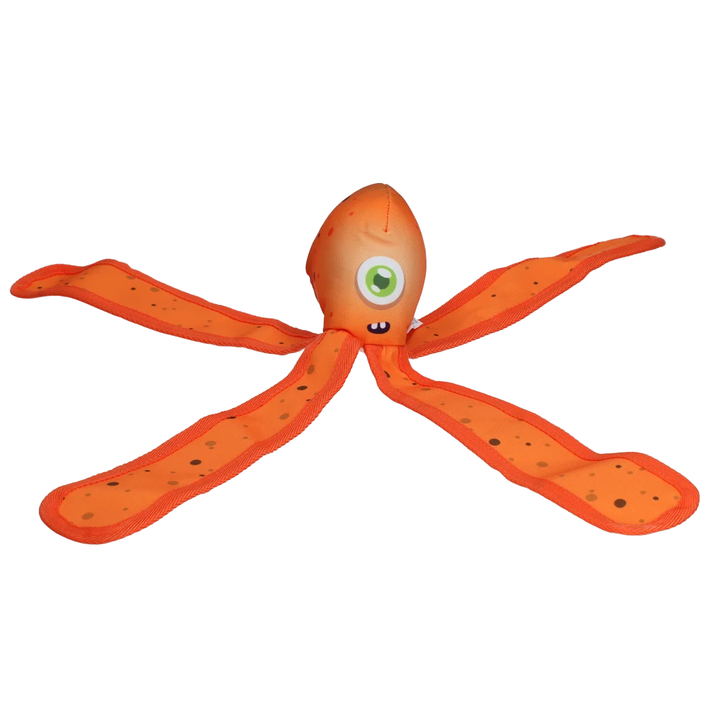 Hračka pro psy s pískátkem a šustícími chapadly, L 37 cm, oranžová – Dog Comets Alien Octo - Obrázek 2