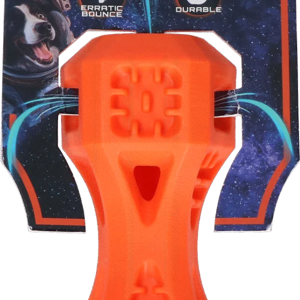 Aportovací kost s otvory, oranžová S – Dog Comets Airflow Bone
