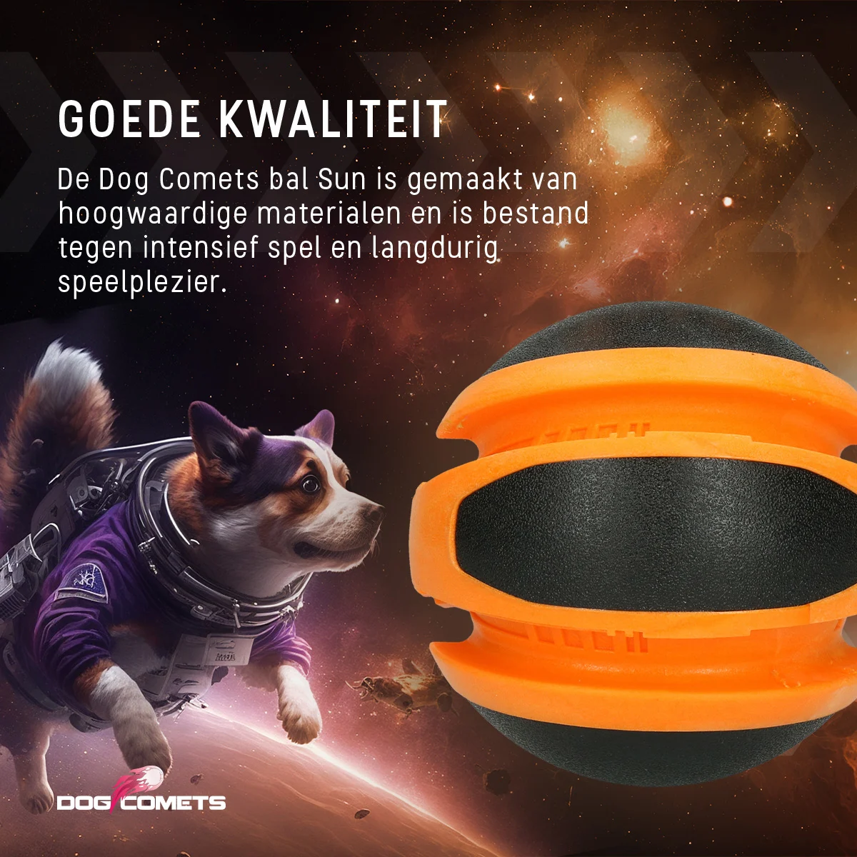Odskakující psí míček oranžový, 14 cm – Dog Comets Planets - Obrázek 6
