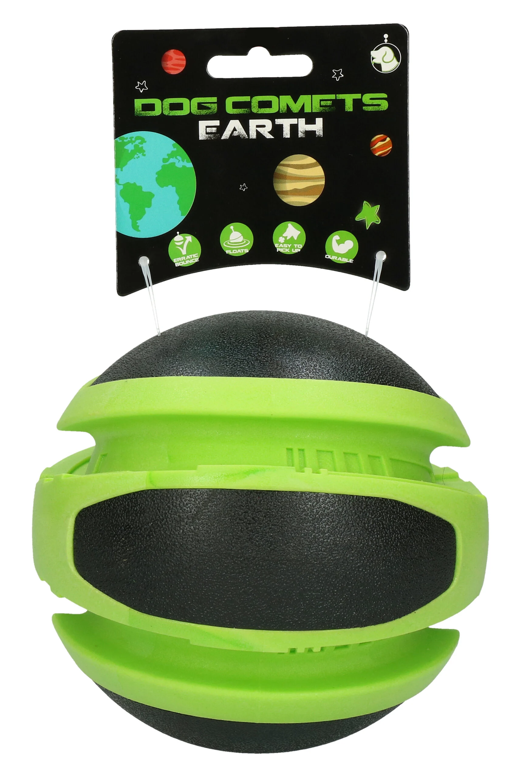 Skákací míček pro psy, zelený, Ø 14 cm – Dog Comets Planets - Obrázek 2