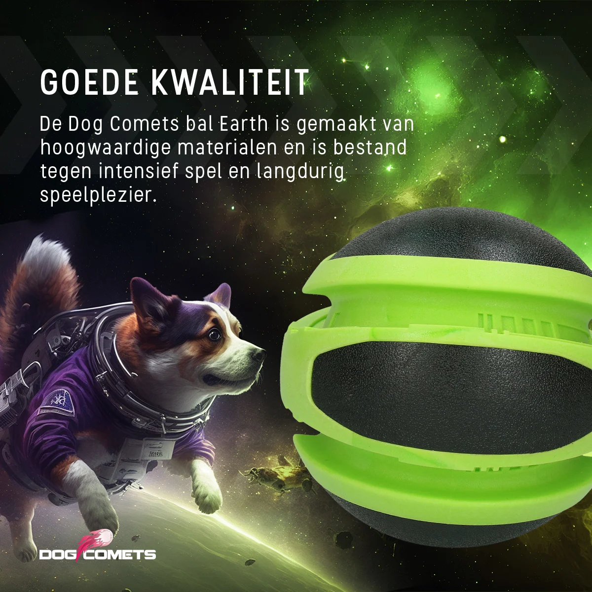 Skákací míček pro psy, zelený, Ø 14 cm – Dog Comets Planets - Obrázek 6