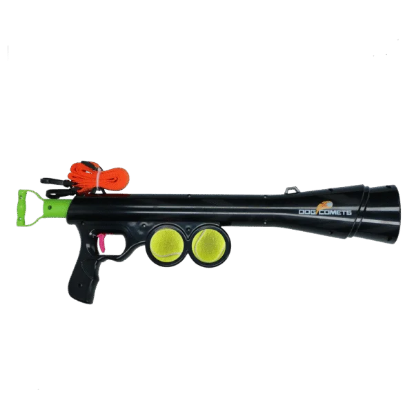 Odpalovač míčků pro psy se 2 tenisovými míčky, velikost M, 61 × 18 cm – Dog Comets Comet Launcher