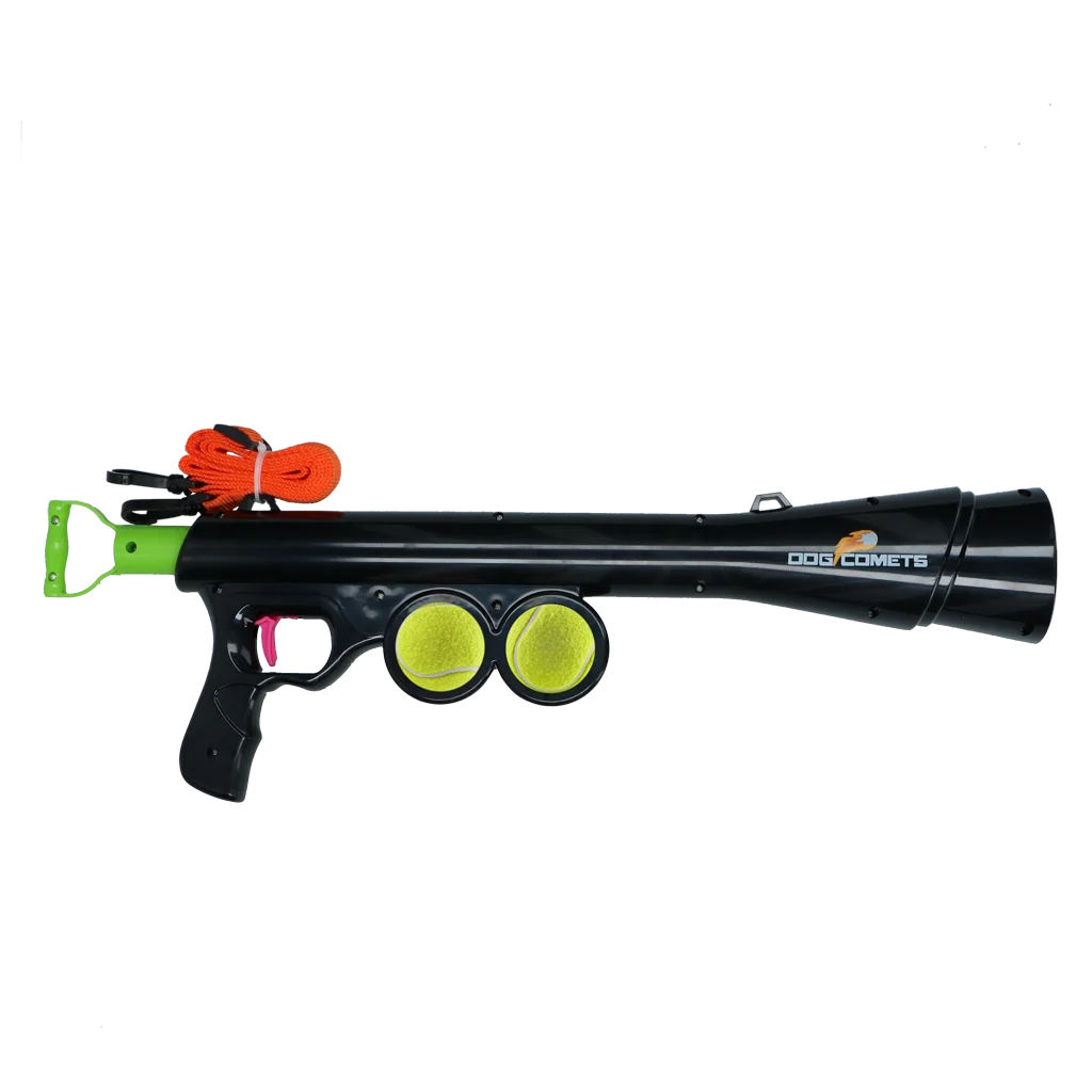 Odpalovač míčků pro psy se 2 tenisovými míčky, velikost M, 61 × 18 cm – Dog Comets Comet Launcher - Obrázek 1