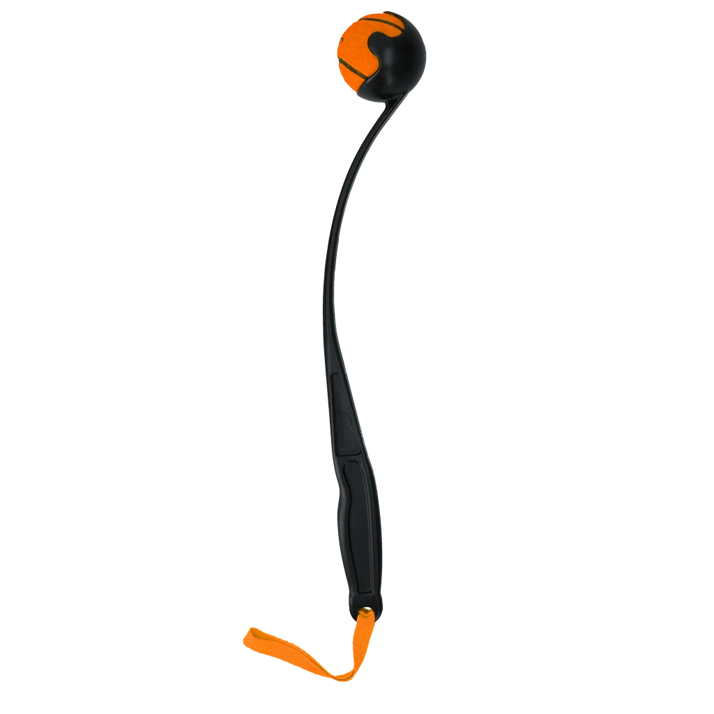 Házeč míčků pro psy s tenisovým míčkem M, 48 cm, oranžový – Dog Comets Launcher - Obrázek 2