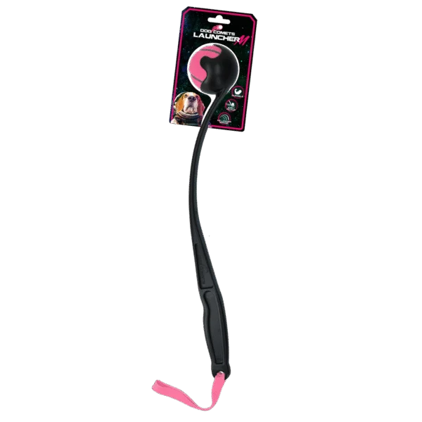 Házeč na tenisový míček pro psy M, 48 cm, růžový – Dog Comets Launcher