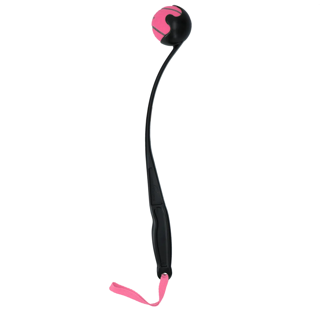 Házeč na tenisový míček pro psy M, 48 cm, růžový – Dog Comets Launcher - Obrázek 2