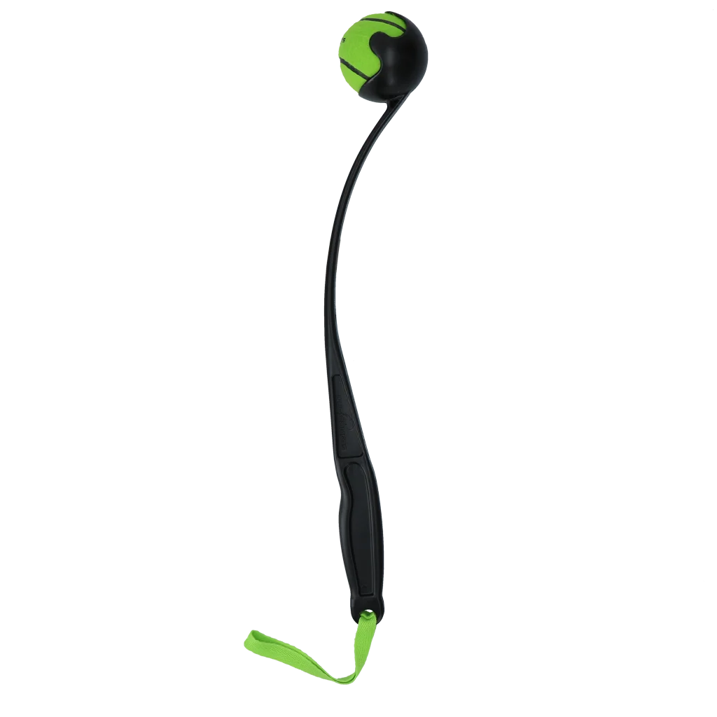 Házeč míčků pro psy s tenisovým míčkem M, 48 cm, zelený – Dog Comets Launcher - Obrázek 2