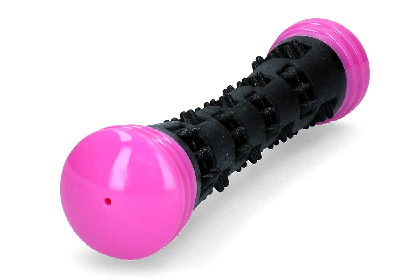 Gumová aportovací tyč s pískátkem, S 23 cm, růžová – Dog Comets Meteor - Obrázek 4