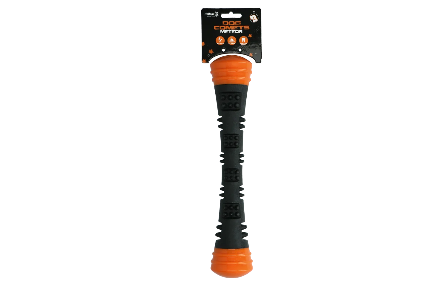 Gumová házecí tyč s pískátkem, L 32 cm, oranžová – Dog Comets Meteor - Obrázek 1