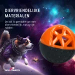 Gumový míček na pamlsky s pískátkem, oranžový – Dog Comets Moonstone - Obrázek 5