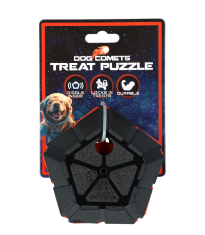Hlavolamová koule pro psy s otočnými částmi a chichotavým zvukem – Dog Comets Treat Puzzle