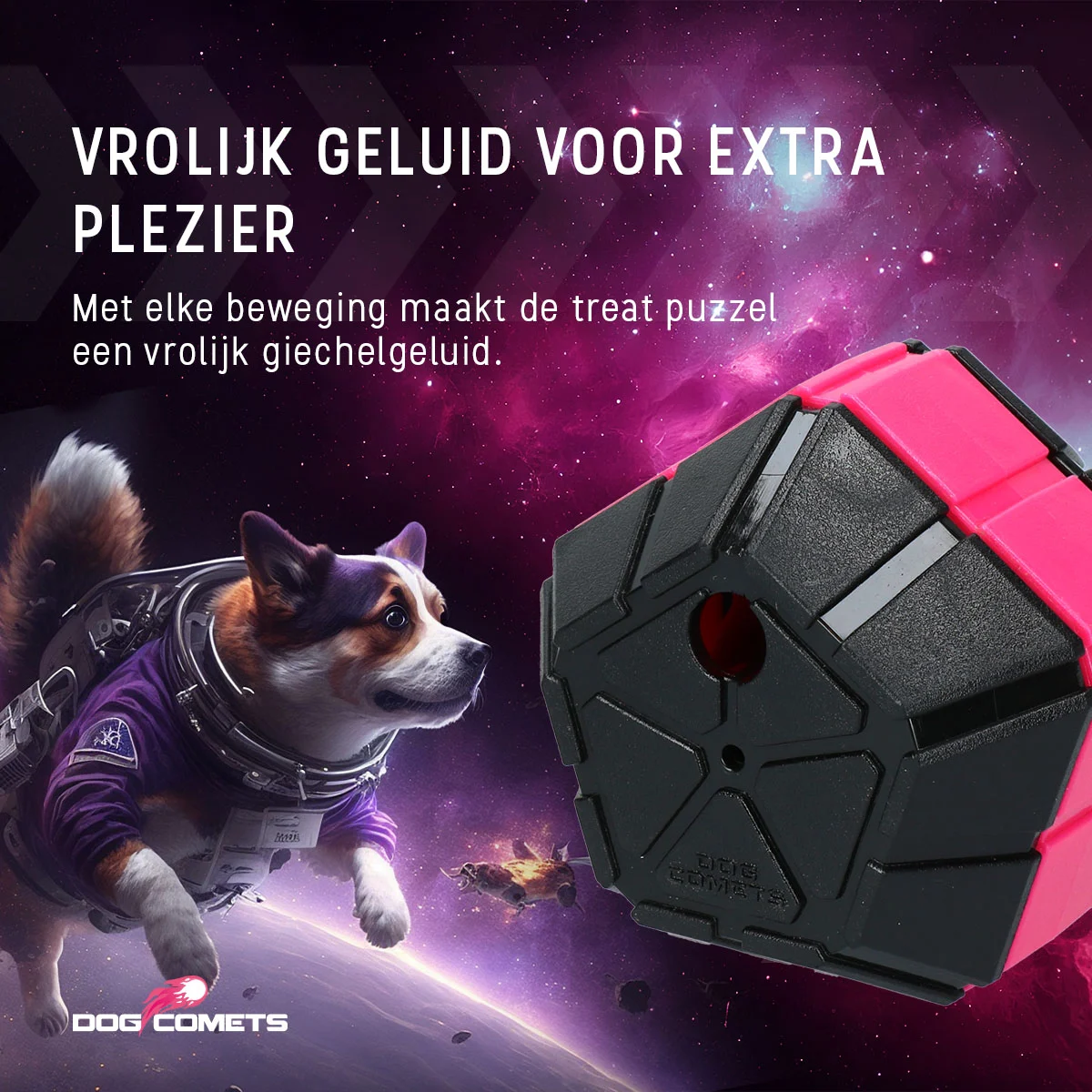 Hlavolamový míček pro psy s otočnými částmi – Dog Comets Treat Puzzle - Obrázek 5