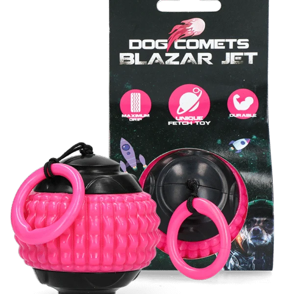 Míček pro psy s navíjecí šňůrkou růžový – Dog Comets Blazar Jet