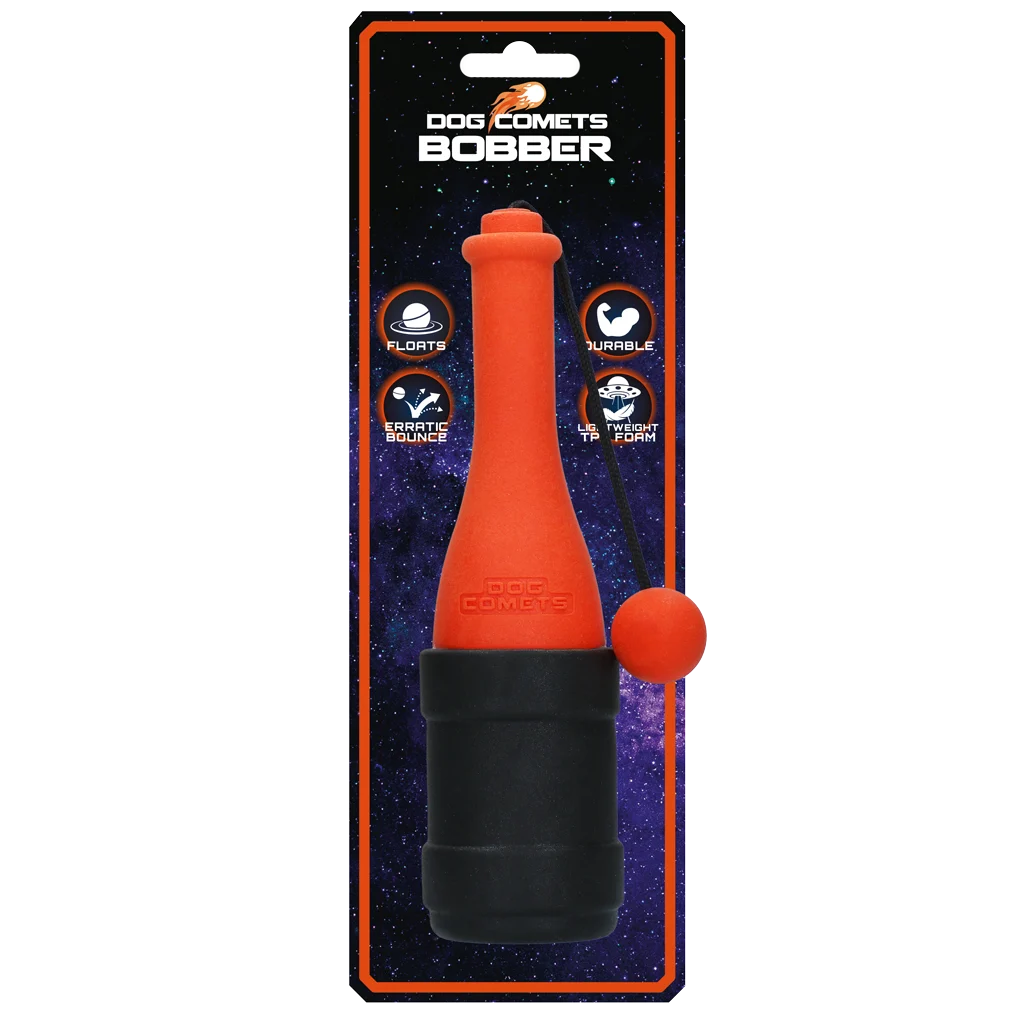 Aportovací hračka se šňůrou do vody, 23 cm, oranžová – Dog Comets Bobber - Obrázek 1