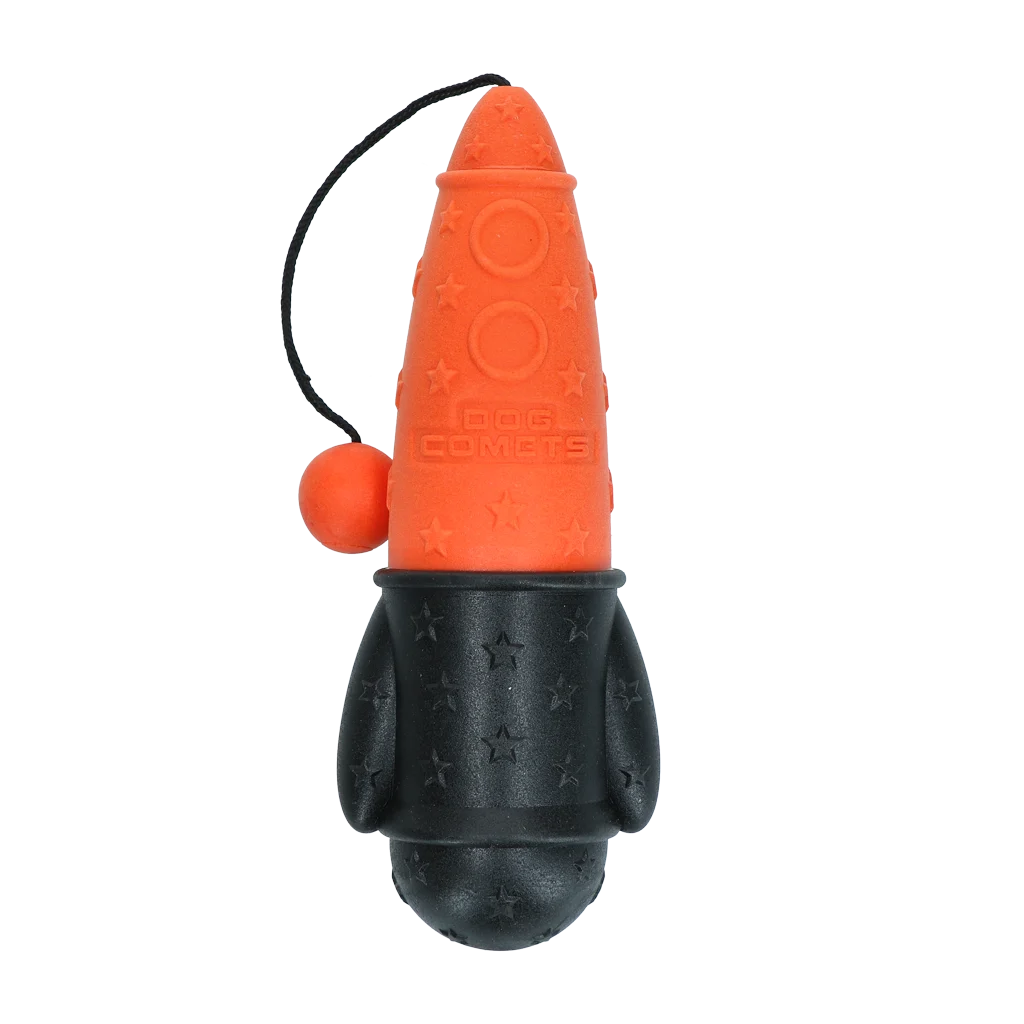 Aportovací hračka se šňůrou, plovoucí, Ø 65 x 235 mm, oranžová – Dog Comets Bobber Rocket - Obrázek 2