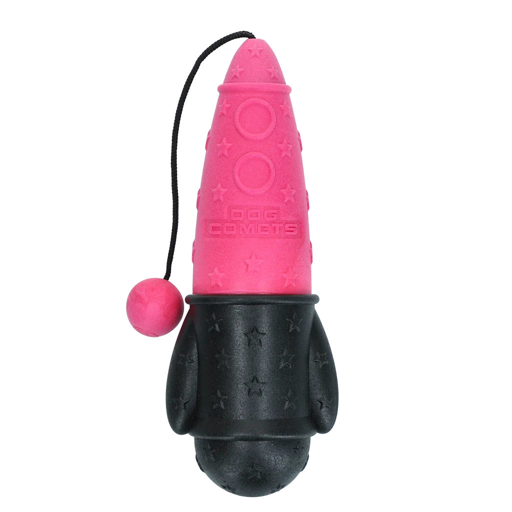 Aportovací hračka se šňůrou, plovoucí, Ø 65 x 235 mm, růžová – Dog Comets Bobber Rocket - Obrázek 2