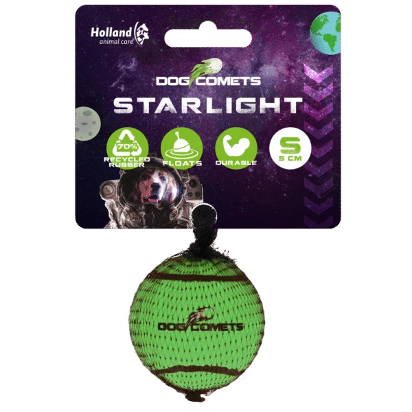 Tenisový míček pro psy, plovoucí, Ø 5 cm, zelený – Dog Comets Starlight