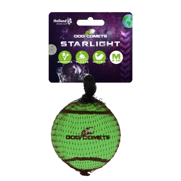 Tenisový míček pro psy, plovoucí, Ø 6 cm, zelený – Dog Comets Starlight