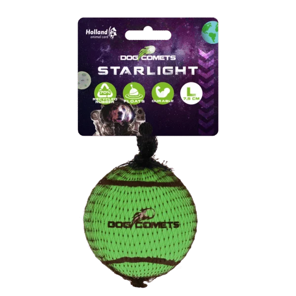 Tenisový míček pro psy, plovoucí L, Ø 7,5 cm, zelený – Dog Comets Starlight